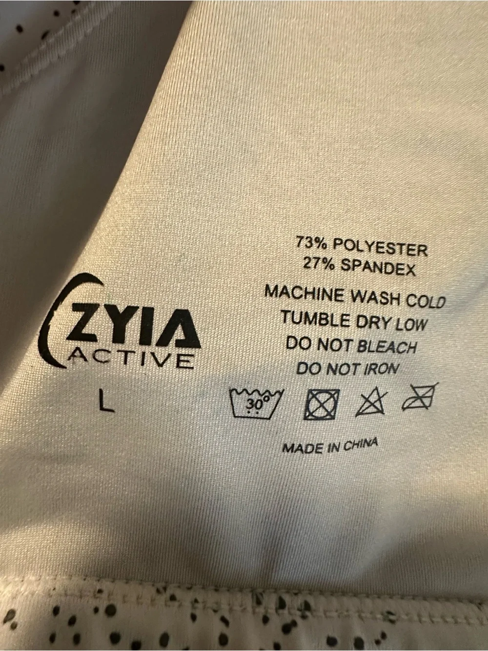 Zyia White Stay Gold Light n Tight Strappy Bra large EUC